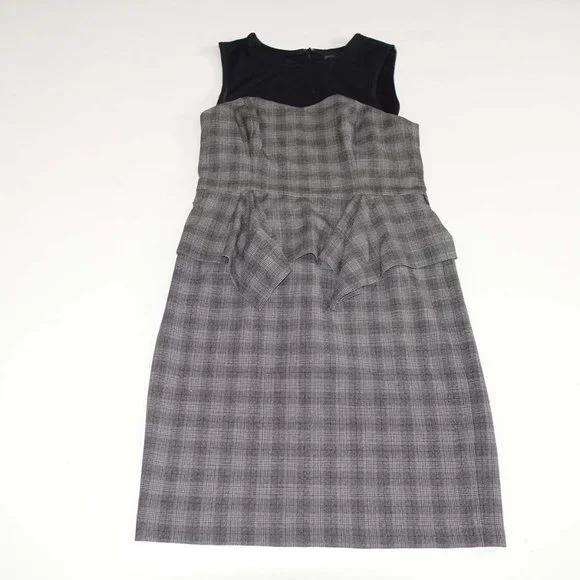 Saks Fifth Avenue Black Label | Dresses | Black Saks Fifth Avenue Womens  Sleeveless Sheath Dress Size 2 Gray Black Plaid | Poshmark